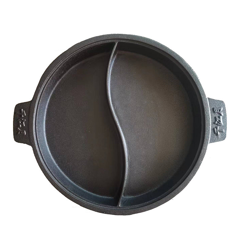 Dual Compartment Cast Iron Serving Pan