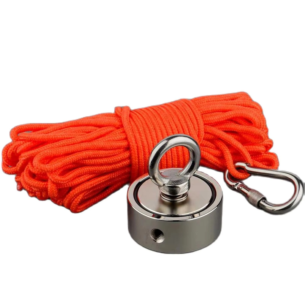 Dual Strength Fishing Magnet Kit – N52 Neodymium 80/120kg Force with 10m Rope