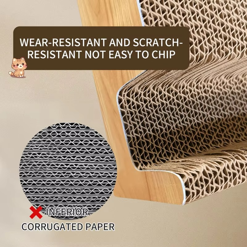 Durable L-shaped cat scratching post with claw-grinding board