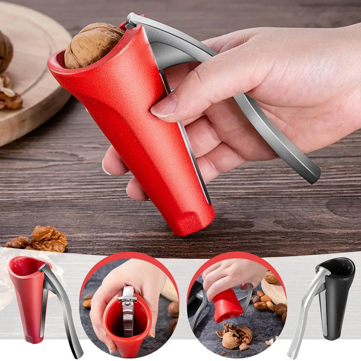 EasyNut Cracker – Ergonomic One-Handed Nutcracker with Non-Slip Design