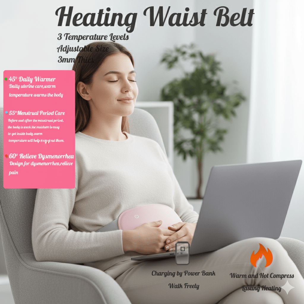Electric Abdominal Heating Pad with Vibration Function for Pain Relief