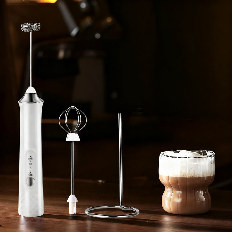 Electric milk frother, USB-C, multiple functions