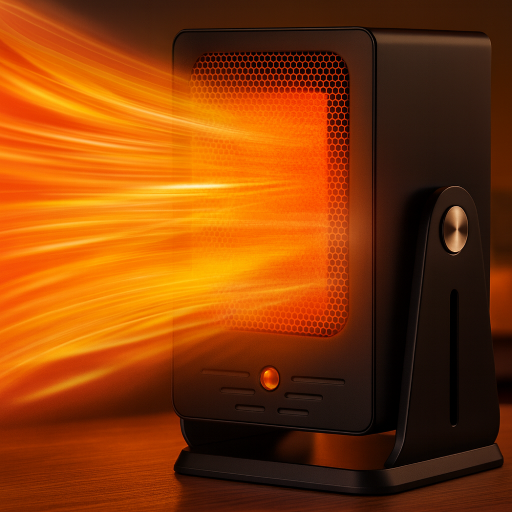 Electric Space Heater – Ceramic Portable 900W with Adjustable Thermostat