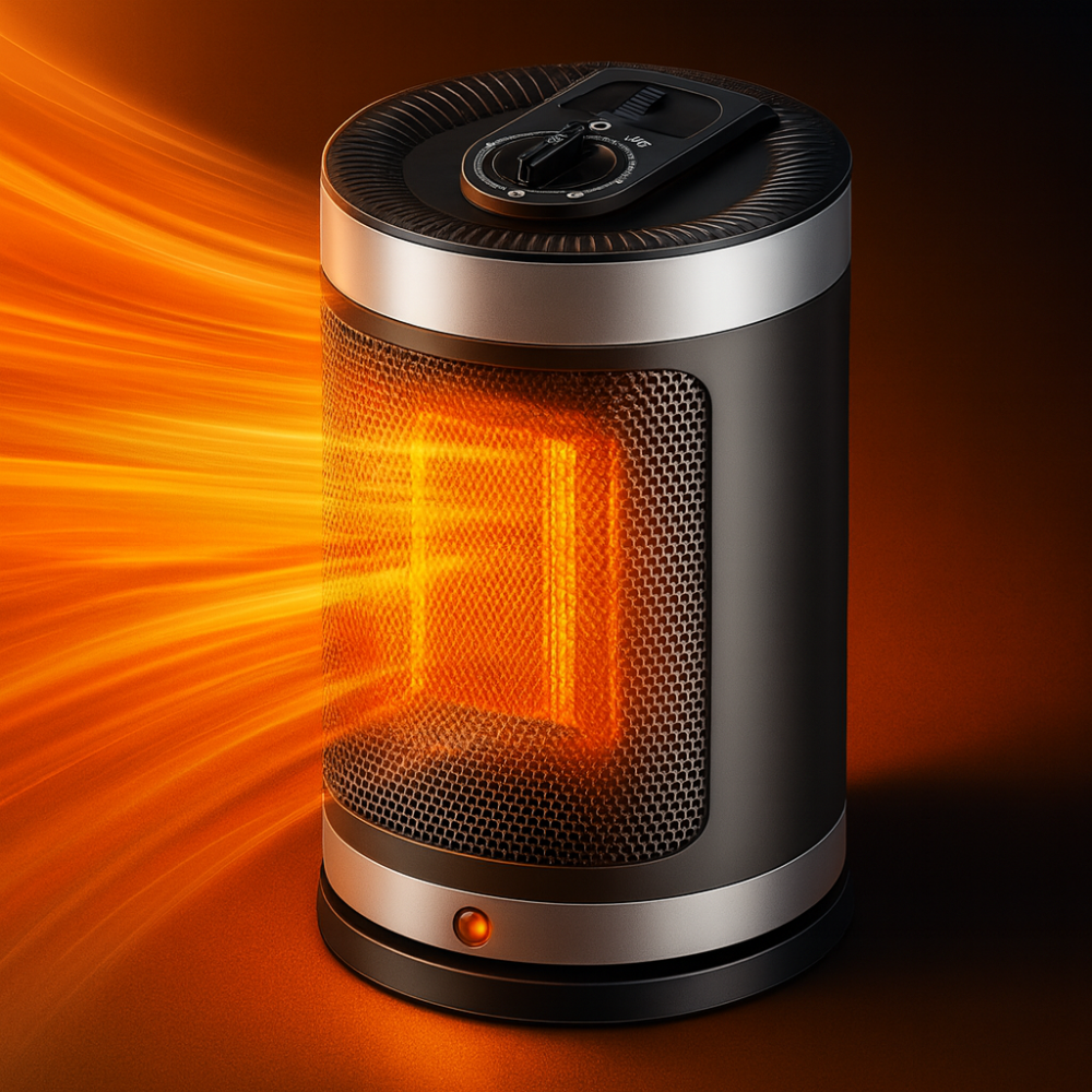 Electric Space Heater – Ceramic Portable 900W with Adjustable Thermostat