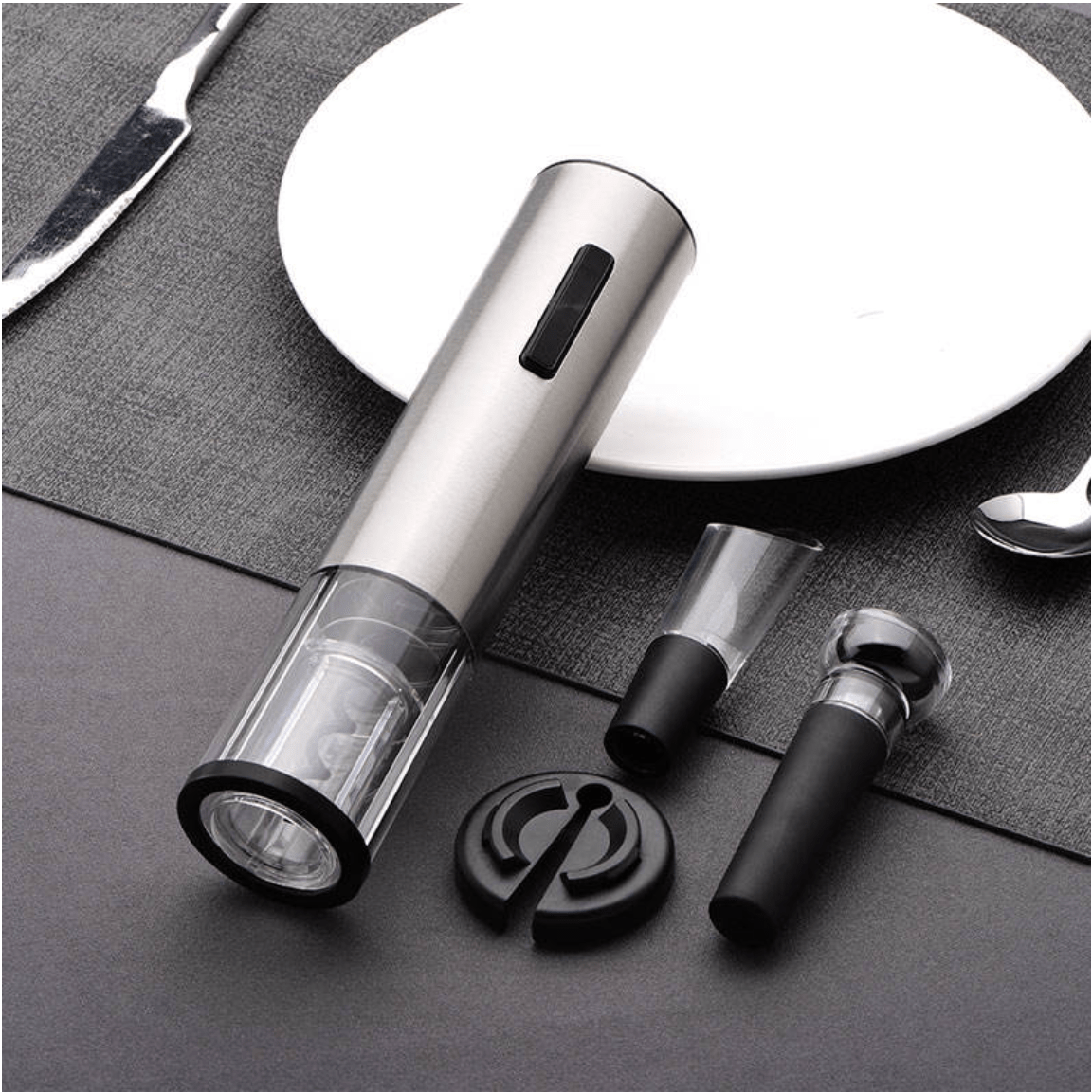 Electric Wine Opener Kit with Foil Cutter and Pourer