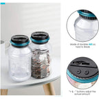 Electronic piggy bank with coin counter and LCD display