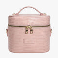 Elegant Crocodile-Effect Cosmetic Bag