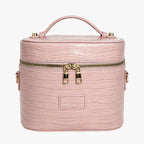 Elegant Crocodile-Effect Cosmetic Bag