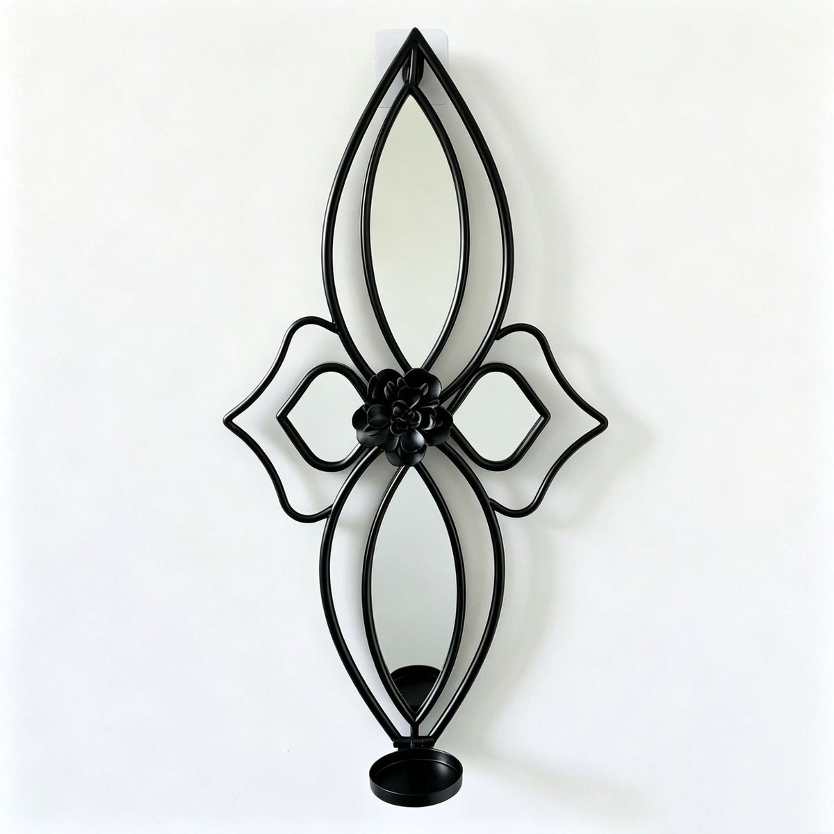 Elegant Floral Wall Mirror with Decorative Metal Design