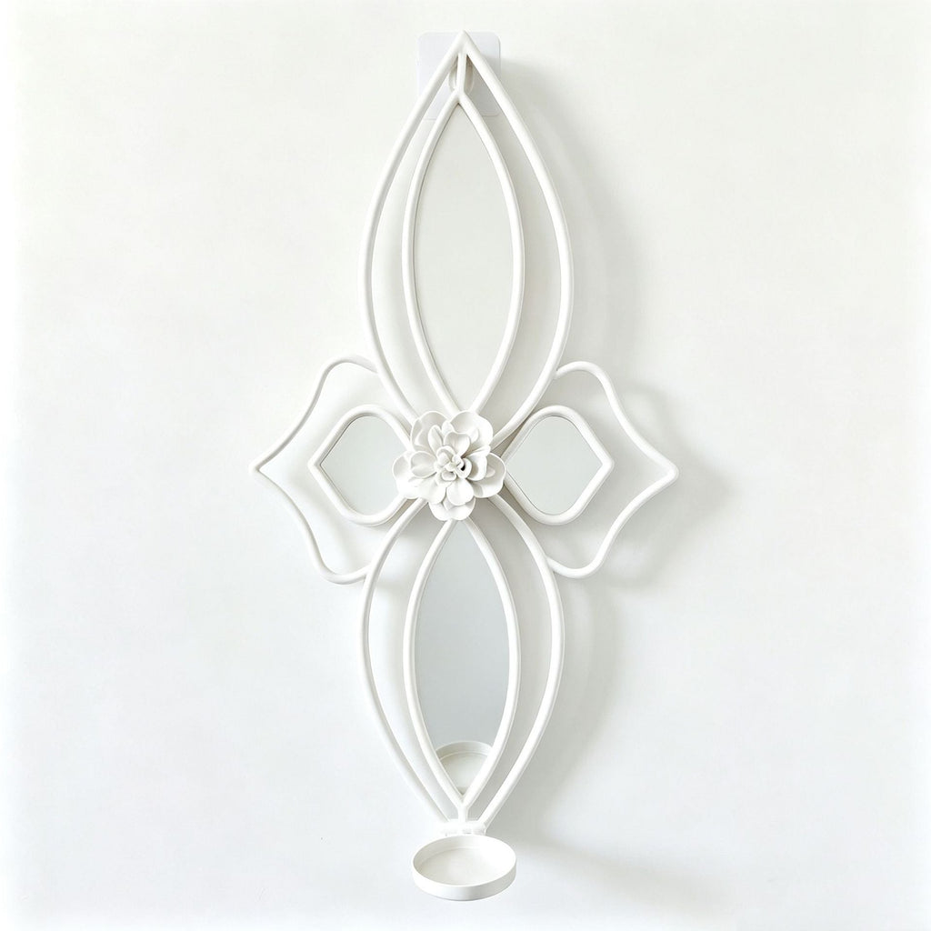 Elegant Floral Wall Mirror with Decorative Metal Design