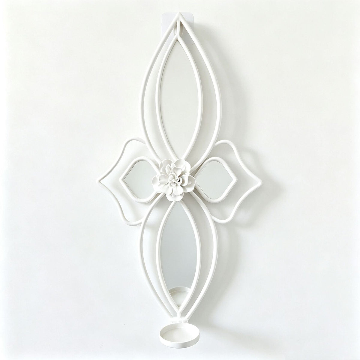 Elegant Floral Wall Mirror with Decorative Metal Design