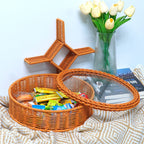 Elegant Fruit Bowl with Clear Glass Lid