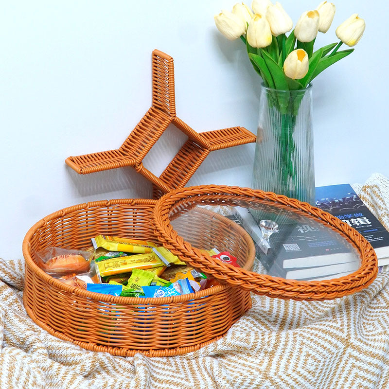 Elegant Fruit Bowl with Clear Glass Lid