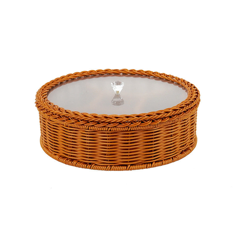 Elegant Fruit Bowl with Clear Glass Lid