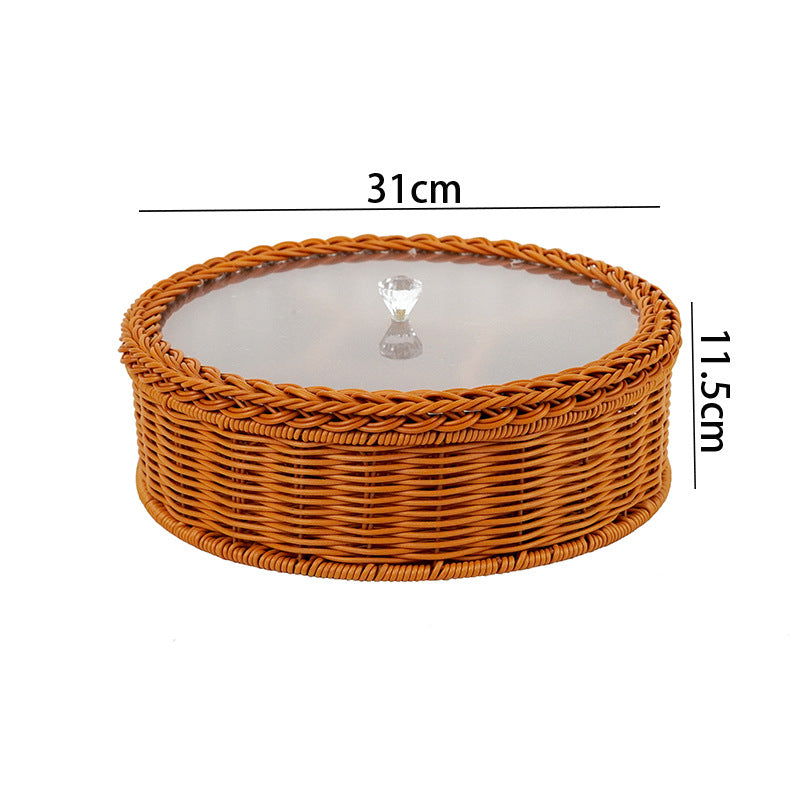 Elegant Fruit Bowl with Clear Glass Lid