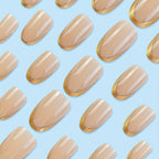 Elegant Glossy French Tip Nail Set