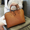 Elegant Laptop Bag in Luxurious Crocodile-Effect Finish