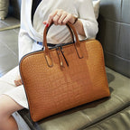 Elegant Laptop Bag in Luxurious Crocodile-Effect Finish