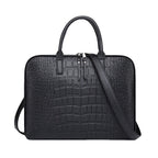 Elegant Laptop Bag in Luxurious Crocodile-Effect Finish