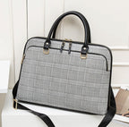 Elegant Laptop Bag in Luxurious Crocodile-Effect Finish