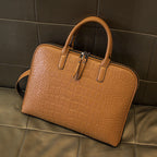 Elegant Laptop Bag in Luxurious Crocodile-Effect Finish