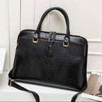 Elegant Laptop Bag in Luxurious Crocodile-Effect Finish