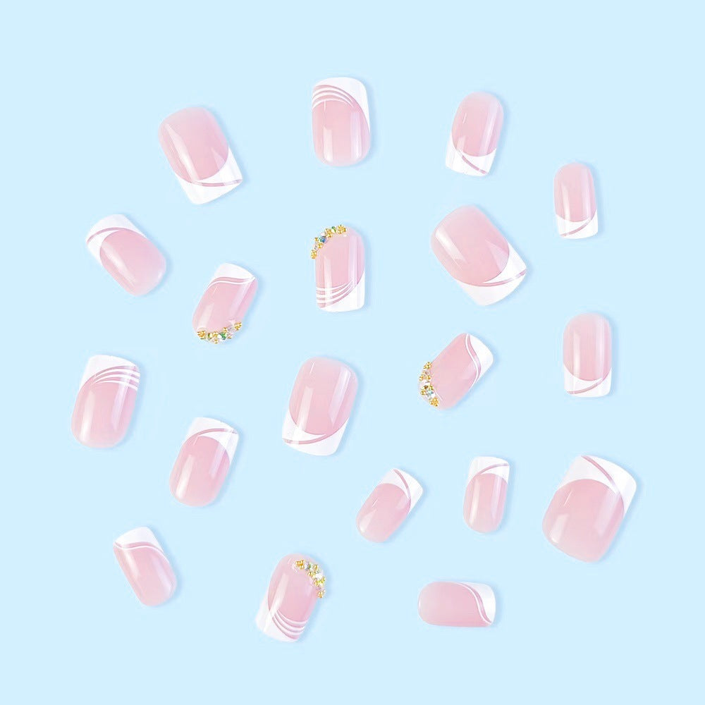 Elegant Nail Art Design with Gold Accents
