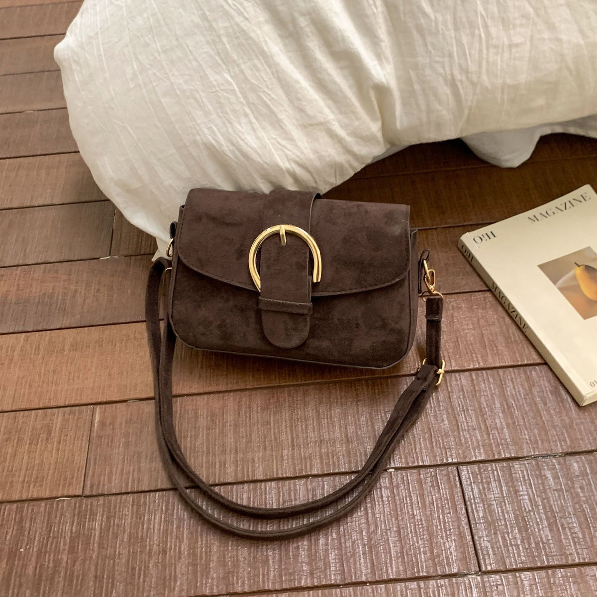 Elegant Suede Crossbody Purse