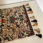 Elegant table runner with floral and bird motif