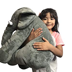 Elephant Plush Pillow, Soft Cuddly Sleep Companion for Baby's Nursery