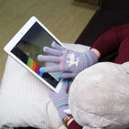 Elk Snowflake Printed Knitted Touchscreen Gloves