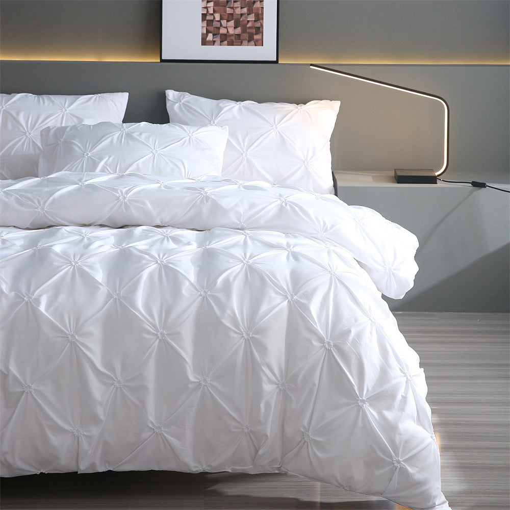 Embroidered Three-Piece Bedding Set with Pillowcases and Duvet Cover