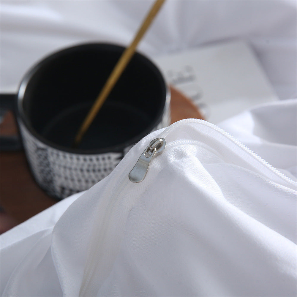 Embroidered Three-Piece Bedding Set with Pillowcases and Duvet Cover