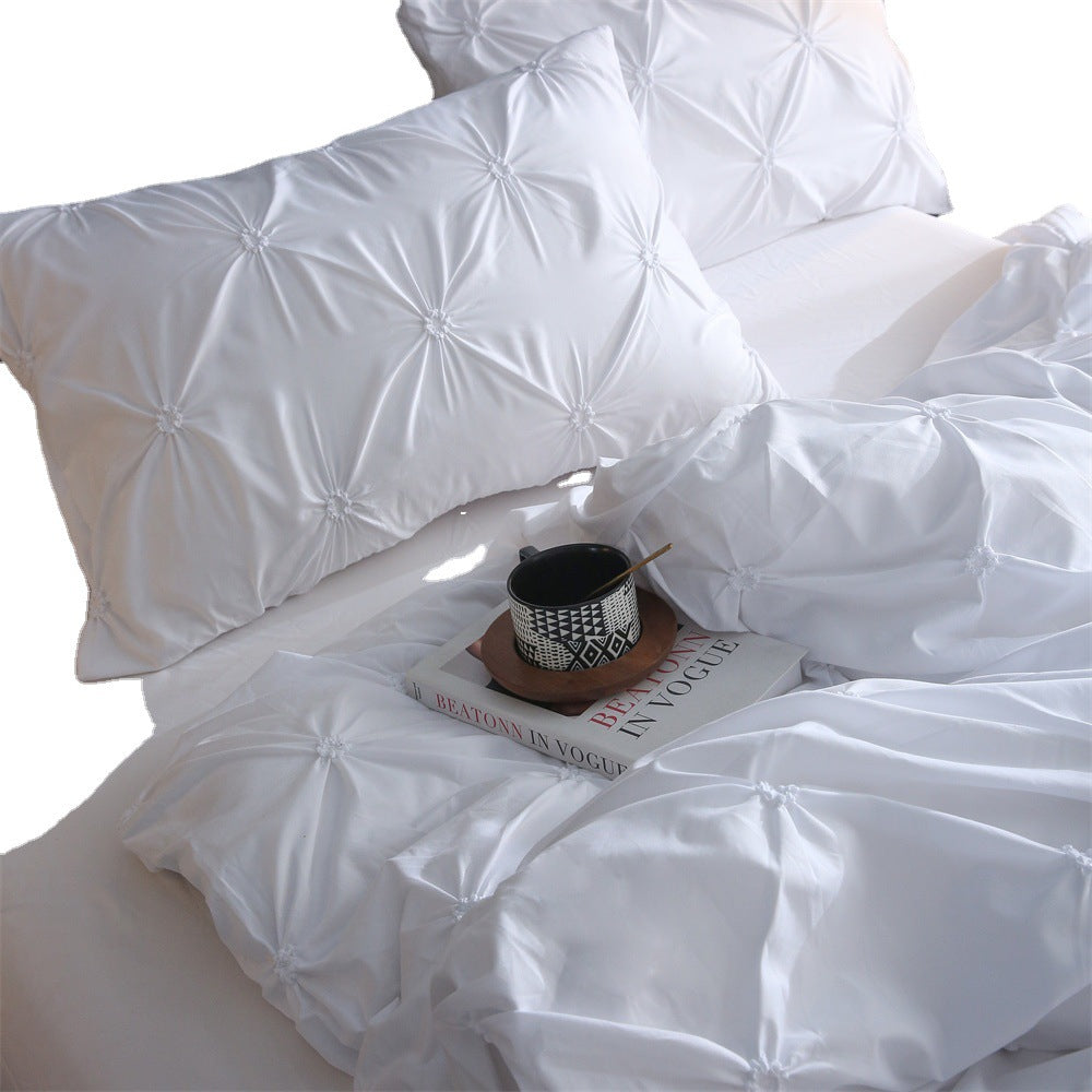 Embroidered Three-Piece Bedding Set with Pillowcases and Duvet Cover