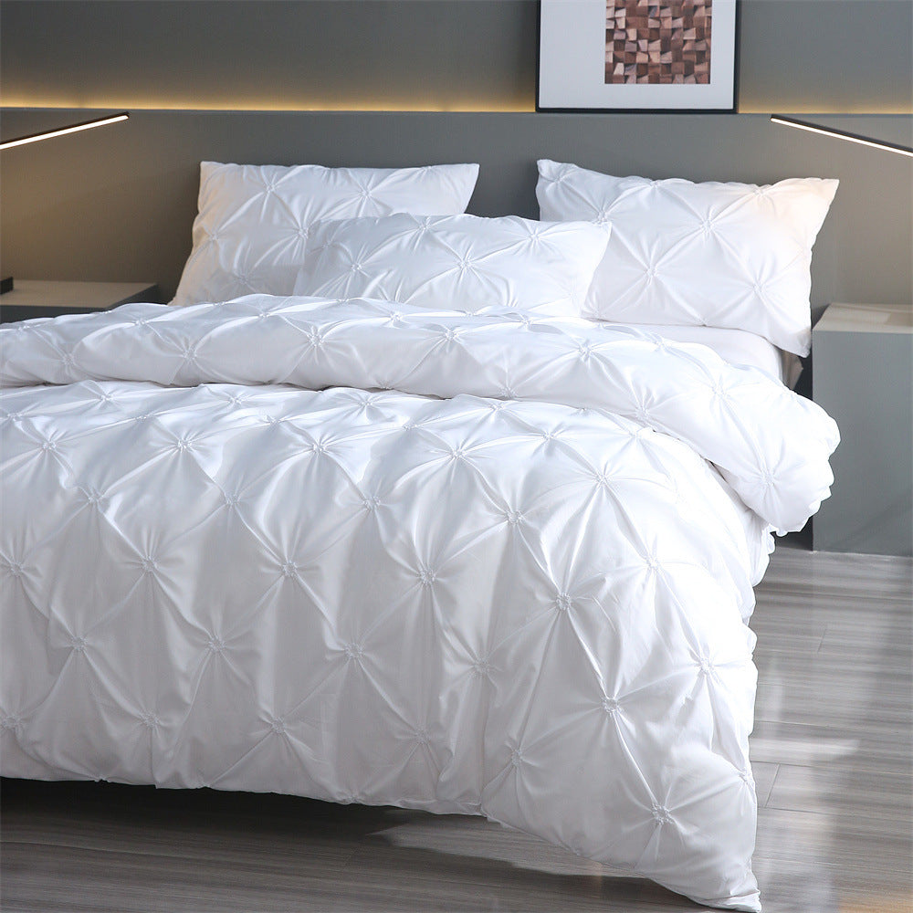 Embroidered Three-Piece Bedding Set with Pillowcases and Duvet Cover