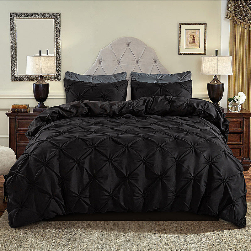 Embroidered Three-Piece Bedding Set with Pillowcases and Duvet Cover