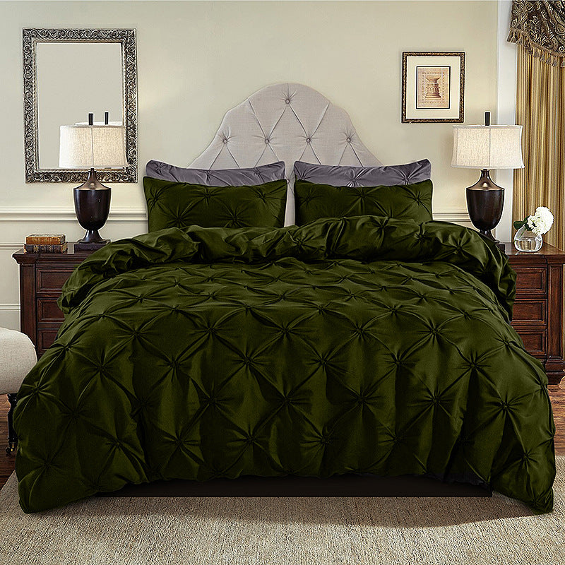 Embroidered Three-Piece Bedding Set with Pillowcases and Duvet Cover