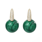 Emerald pearl earrings