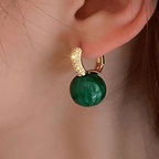 Emerald pearl earrings