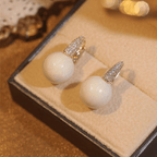Emerald pearl earrings
