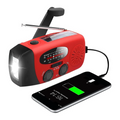Emergency Hand Crank Radio with Solar Charging | AM/FM Bands, Flashlight & SOS Alarm | 1200mAh USB Power Bank Pack