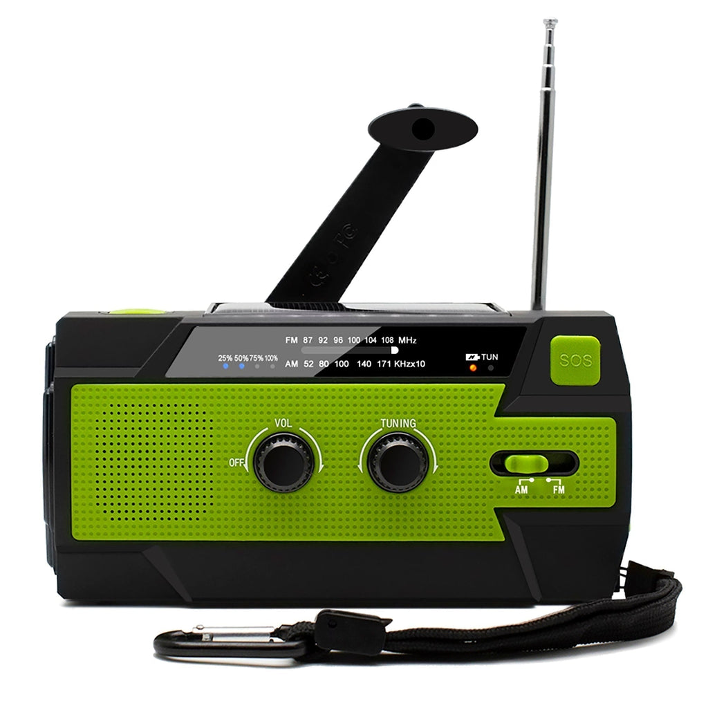 Emergency Radio Beacon With Hand Crank Solar Panel Am Fm And LED Torch