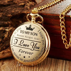 Engraved Pocket Watch with Quartz Movement – Keepsake Gift