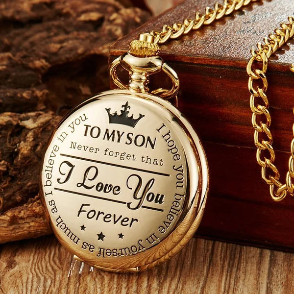 Engraved Pocket Watch with Quartz Movement – Keepsake Gift