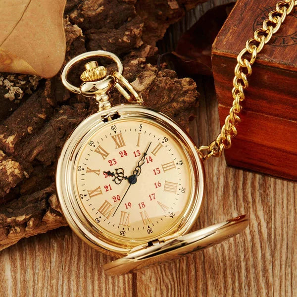 Engraved Pocket Watch with Quartz Movement – Keepsake Gift