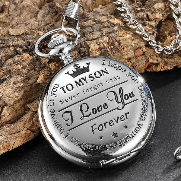 Engraved Pocket Watch with Quartz Movement – Keepsake Gift