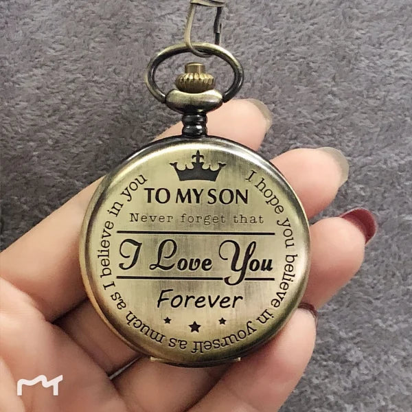 Engraved Pocket Watch with Quartz Movement – Keepsake Gift