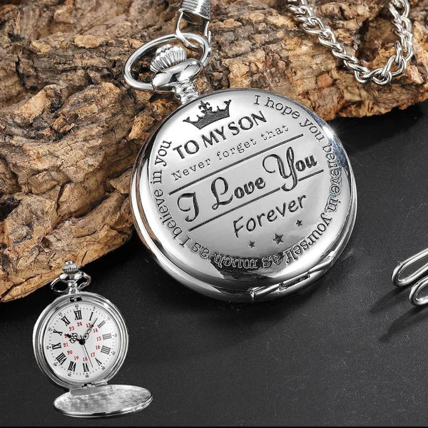 Engraved Pocket Watch with Quartz Movement – Keepsake Gift