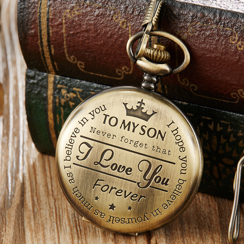 Engraved Pocket Watch with Quartz Movement – Keepsake Gift