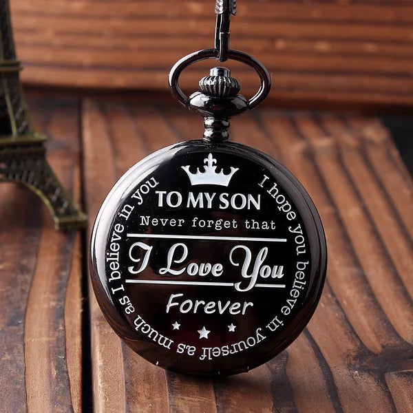 Engraved Pocket Watch with Quartz Movement – Keepsake Gift